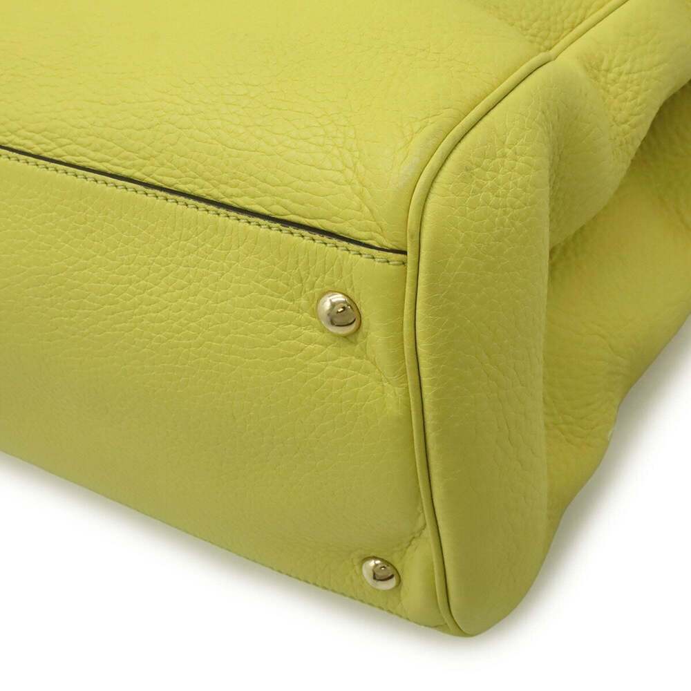 GUCCI Authentic Yellow Leather Bamboo Shoulder Bag - Picture 4 of 10